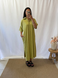Robe éponge olive - Olivia