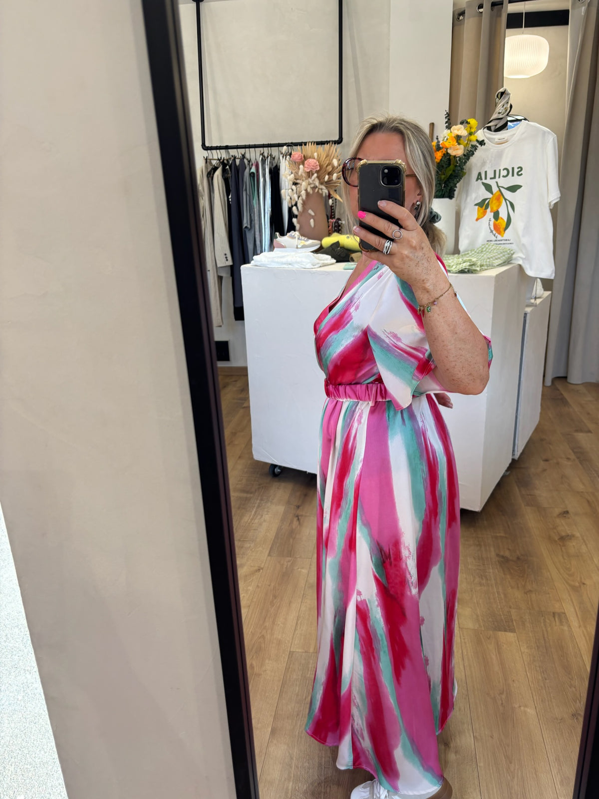 Robe rouge motifs - Adalia