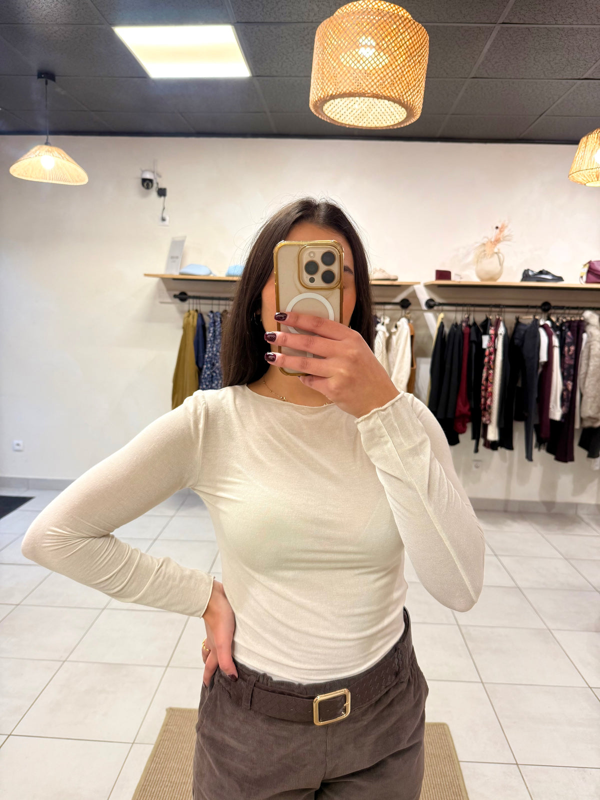 Sous pull beige- cachemire