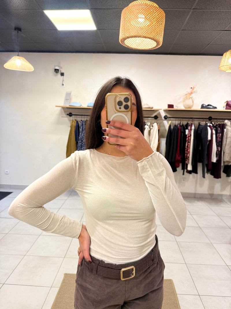 Sous pull beige- cachemire