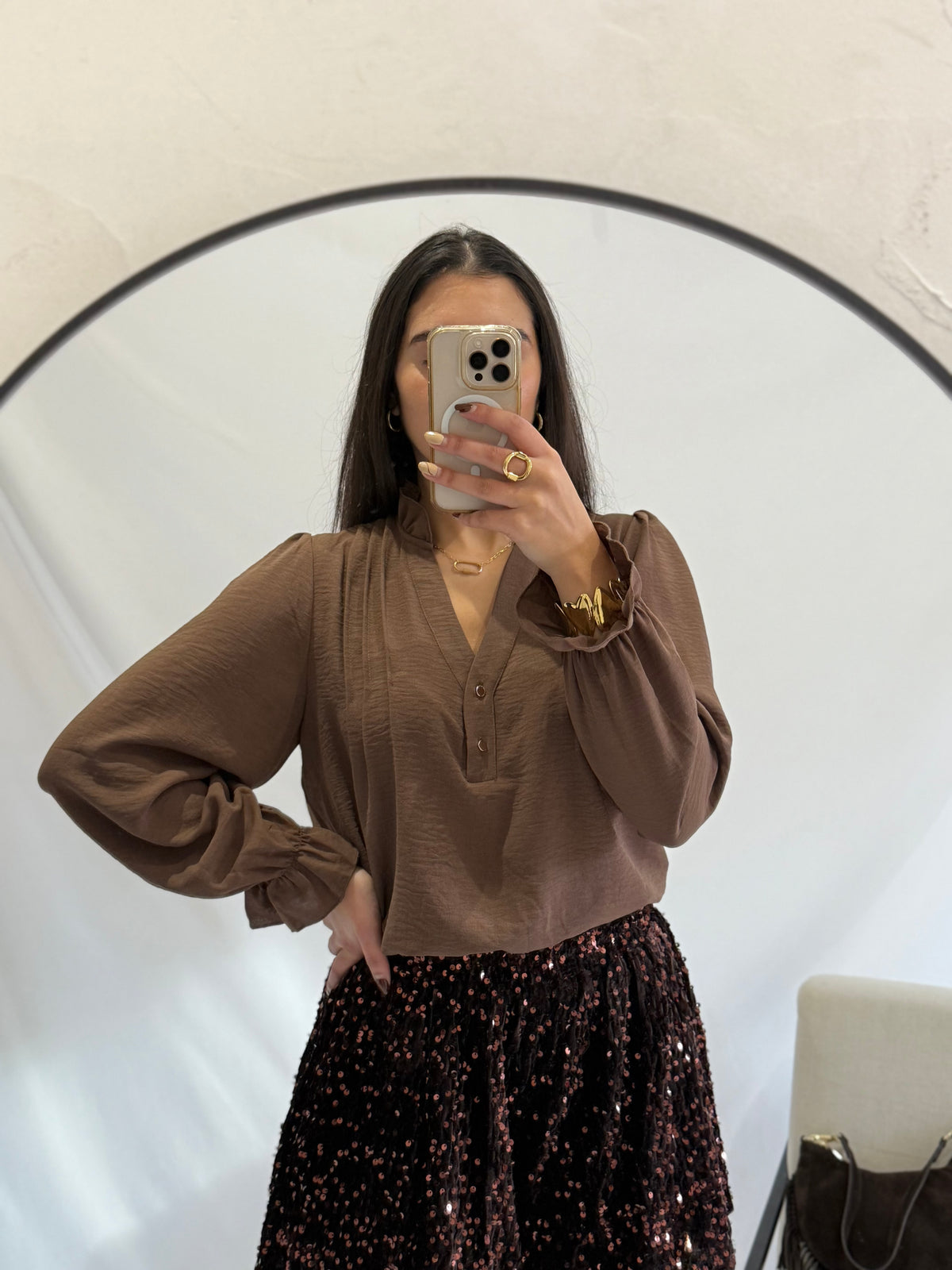 Blouse café- Astrid