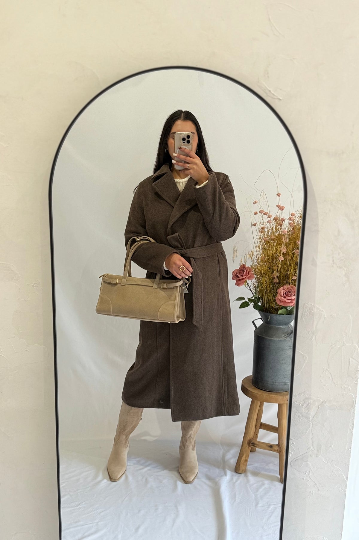 Manteau long coffee - Lio
