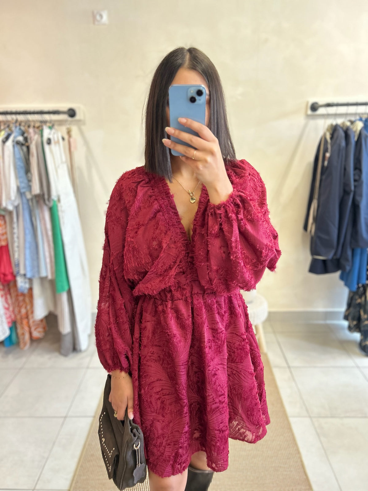 Robe Courte Bordeaux - Anah