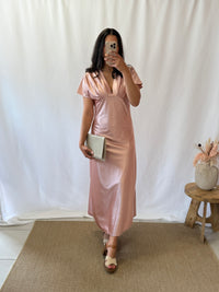 Robe longue rose poudré - Isore
