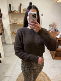 Pull détail boutons Choco - Clem