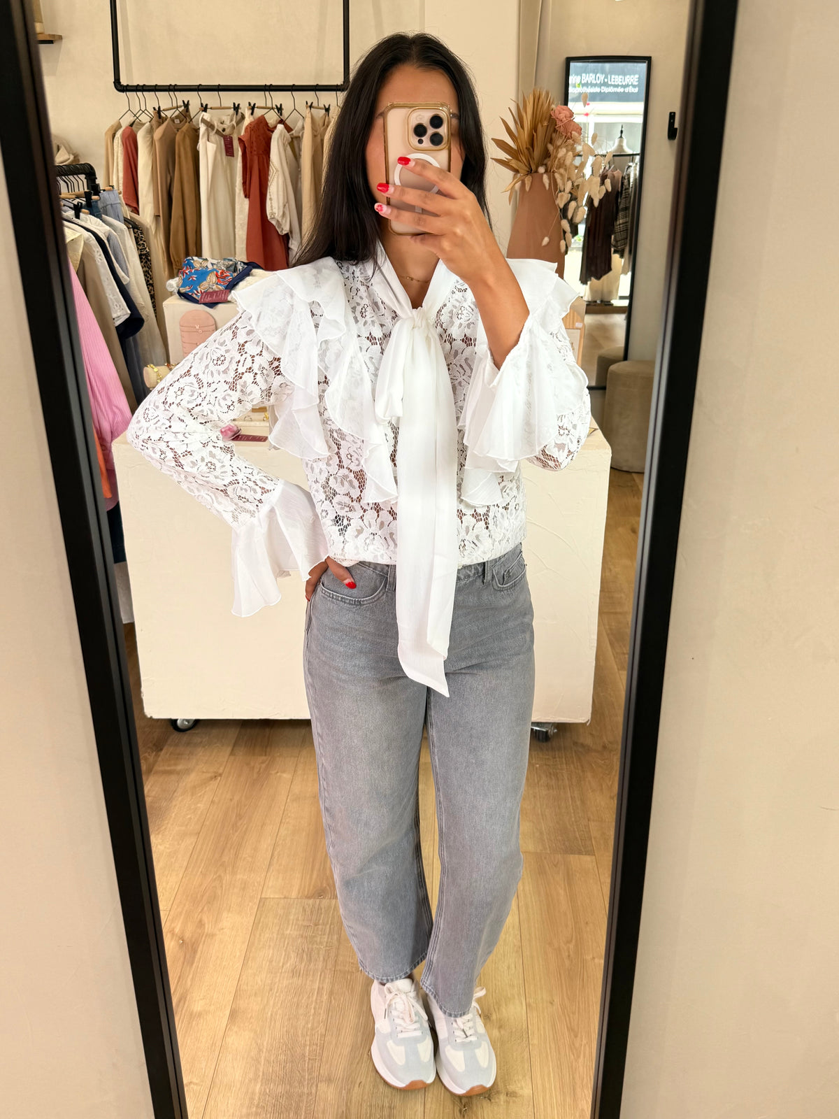 Blouse dentelle blanc - Agatha