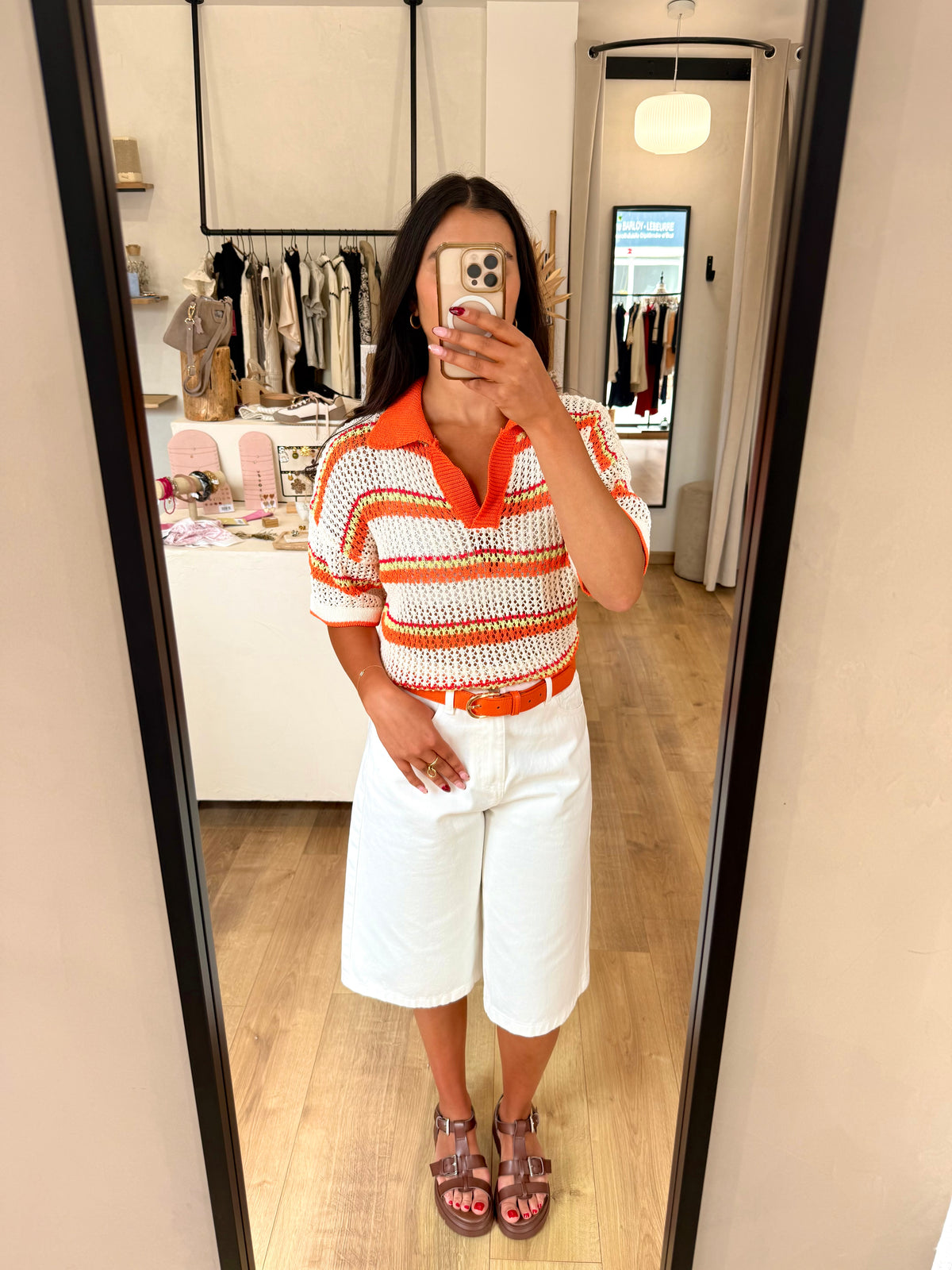 Haut crochet orange - Jules
