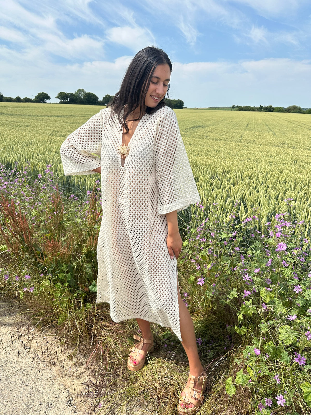 Robe crochet écru - Soleil