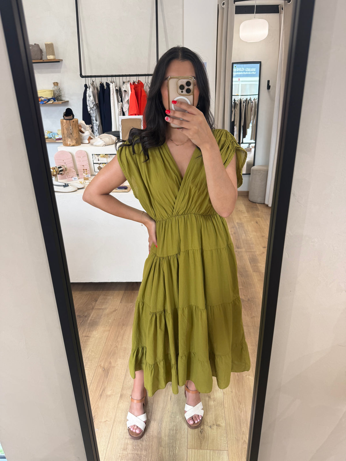 Robe longue olive - monia