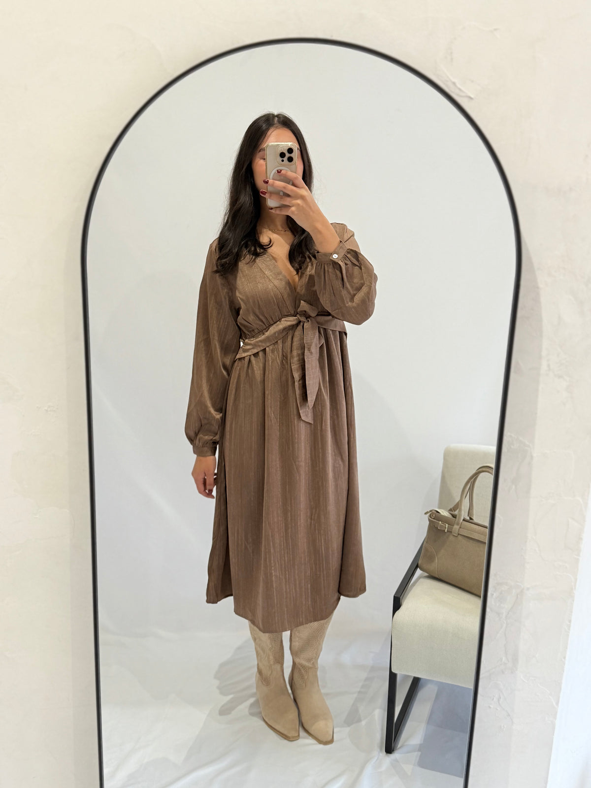 Robe longue marron - Mia