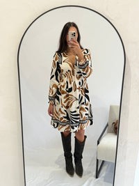 Robe courte motifs camel - Louise