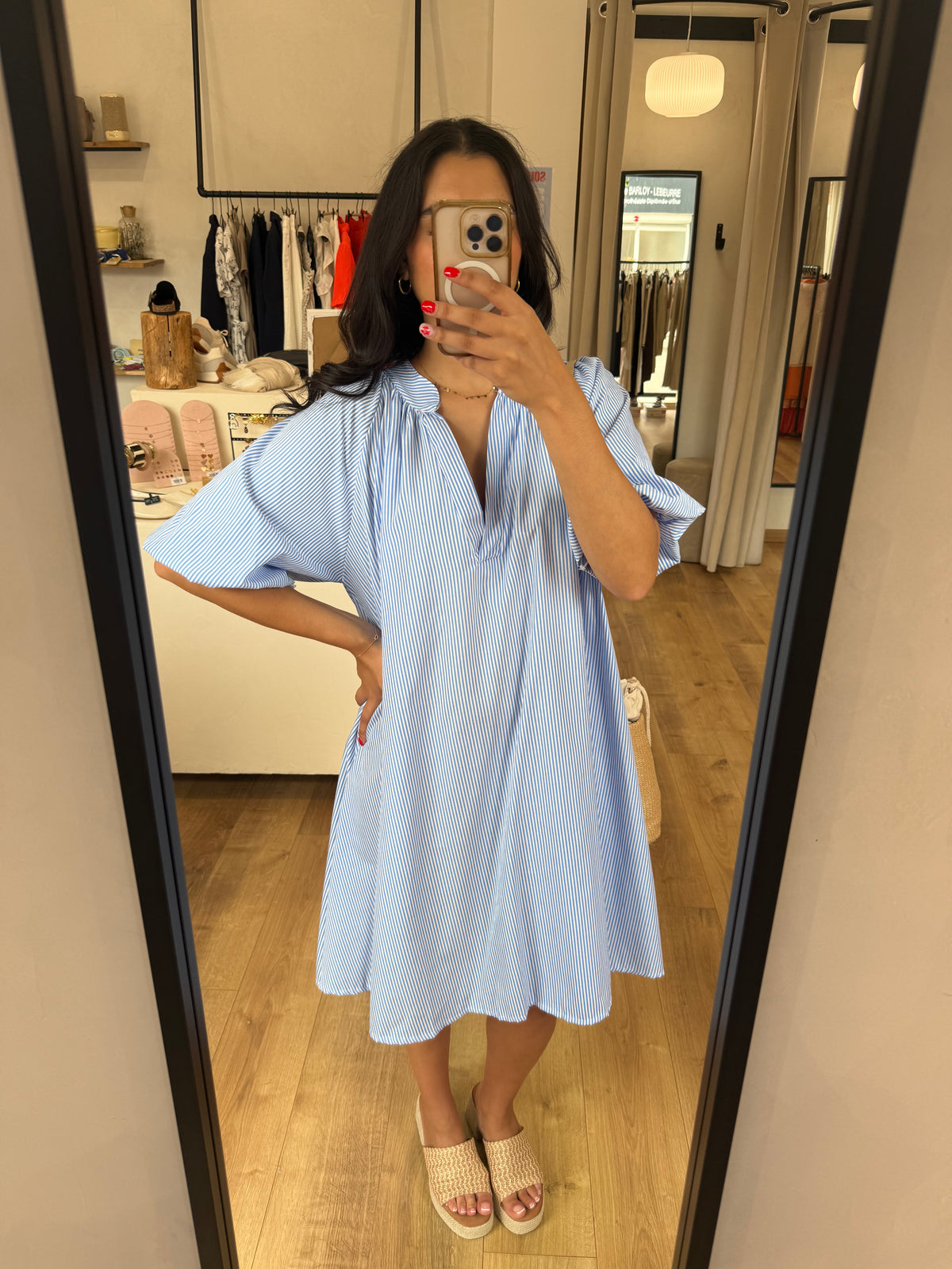 Robe bleu - rayure