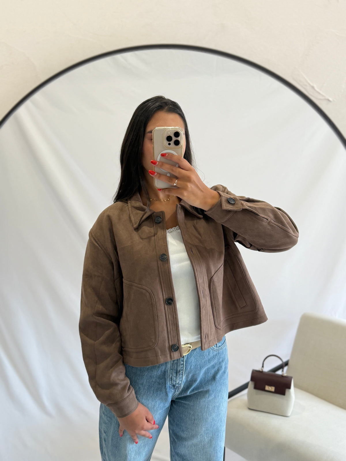 Veste courte suédine - Brown