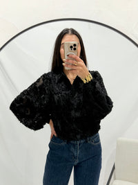 Blouse plumetis noir - Lily