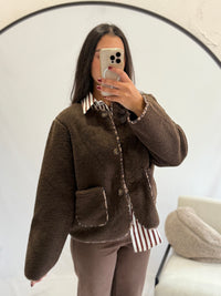 Veste moumoute choco - Léopard