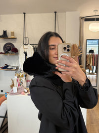 Cagoule fourrure - noir