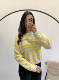 Pull rayure jaune - Claude