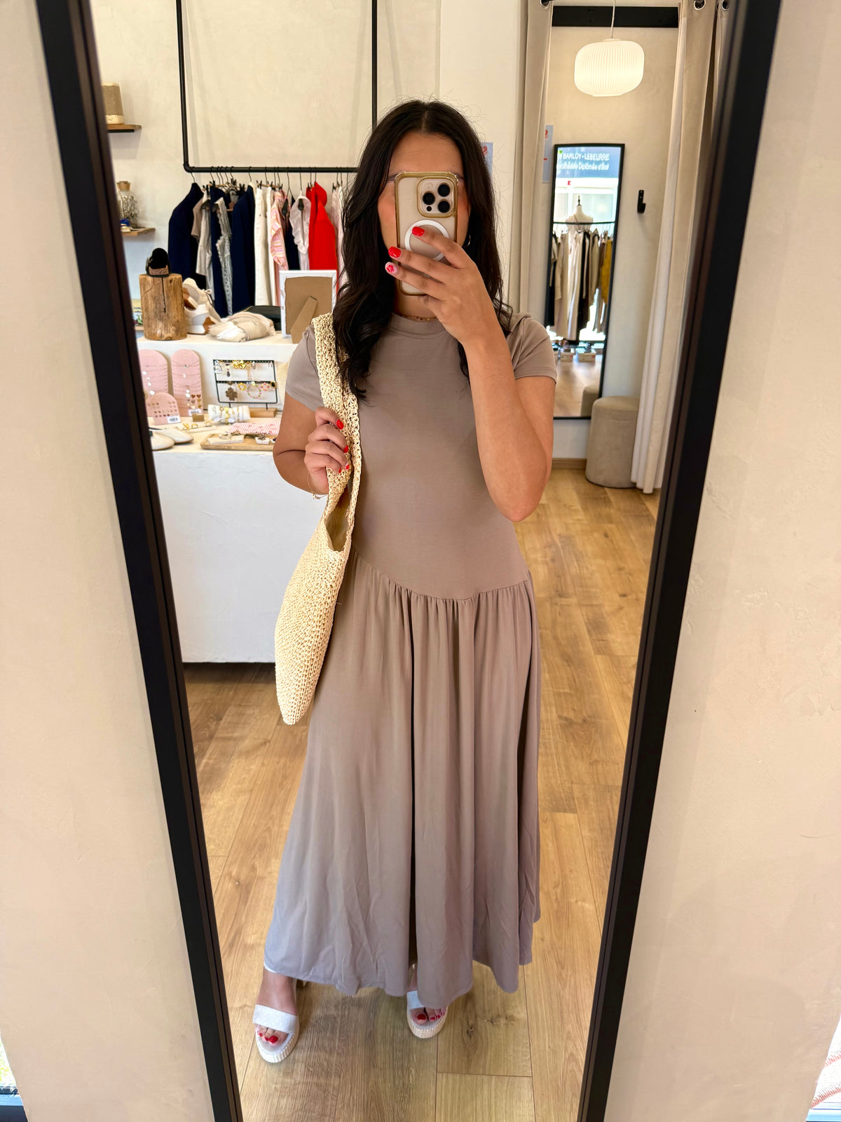 Robe longue taupe - camil