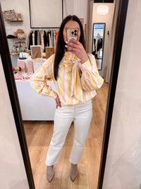 Blouse rayure jaune/rose - Ema