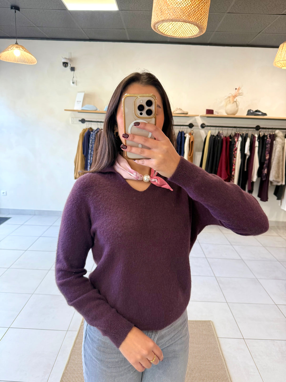 Pull violet alpaga - Leon