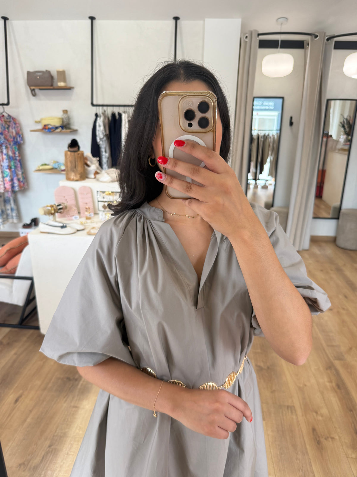 Robe courte taupe - Agatha