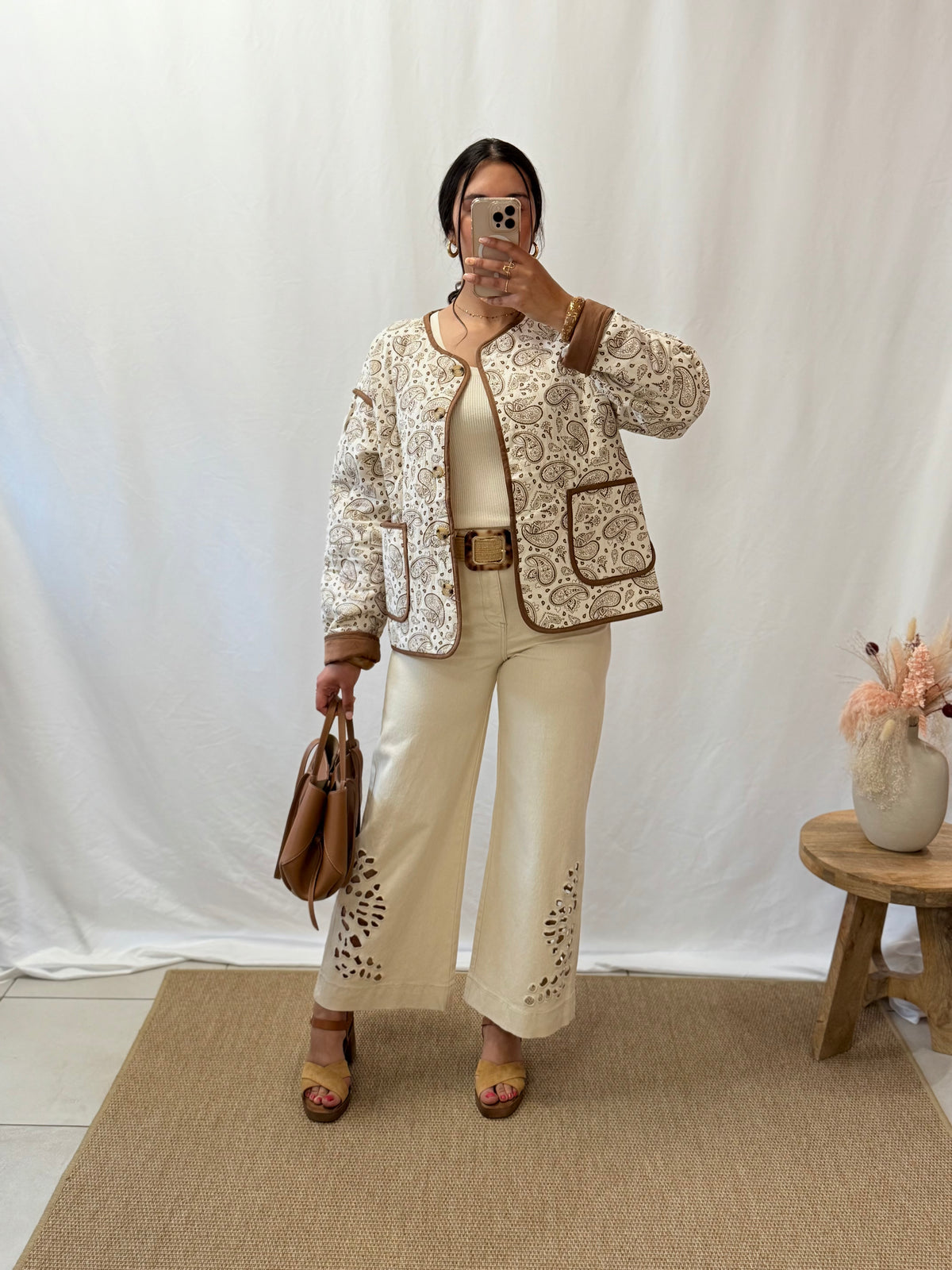 Veste motifs beige - Poris