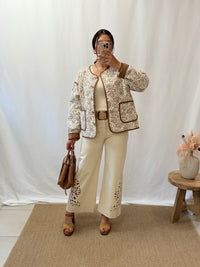 Veste motifs beige - Poris