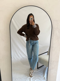 Pull vichy marron - Adam