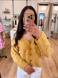 Gilet crochet moutarde - Pablo