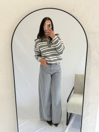 Pull rayure gris - Nat