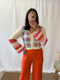 Gilet crochet fushia - Tolas