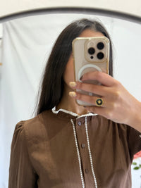 Blouse brodée choco - Louna