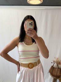 Top rayure rose - Alex