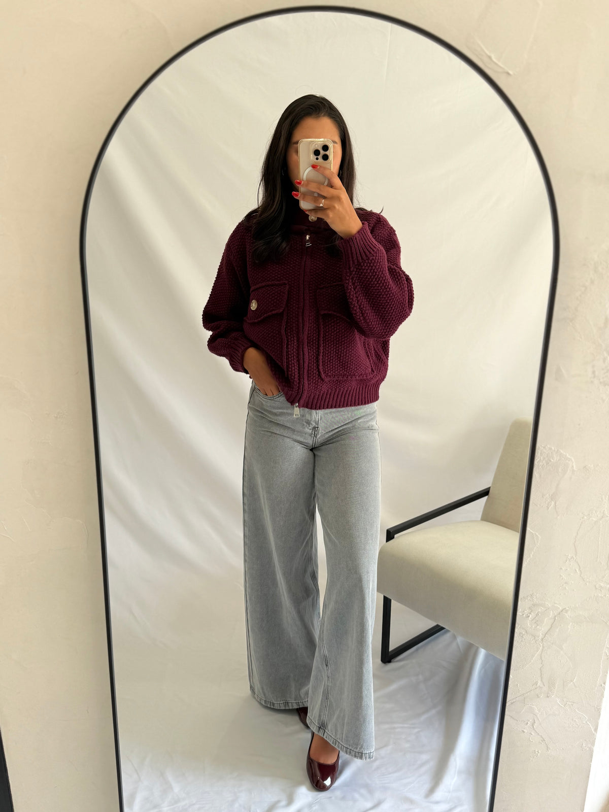 Veste maille - Prune