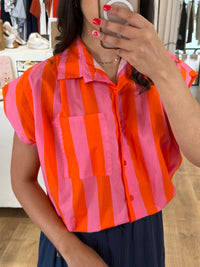 Blouse fushia orange - rayure