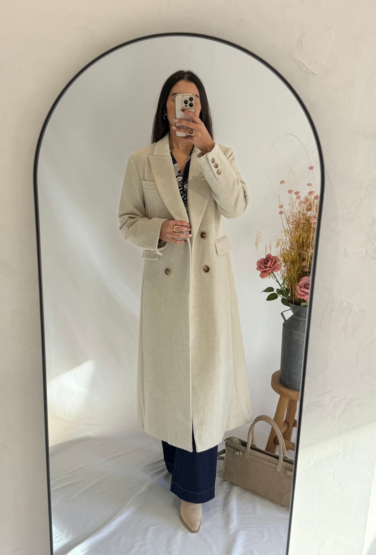 Manteau long écru- Polio