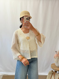 Haut crochet écru - Soleil