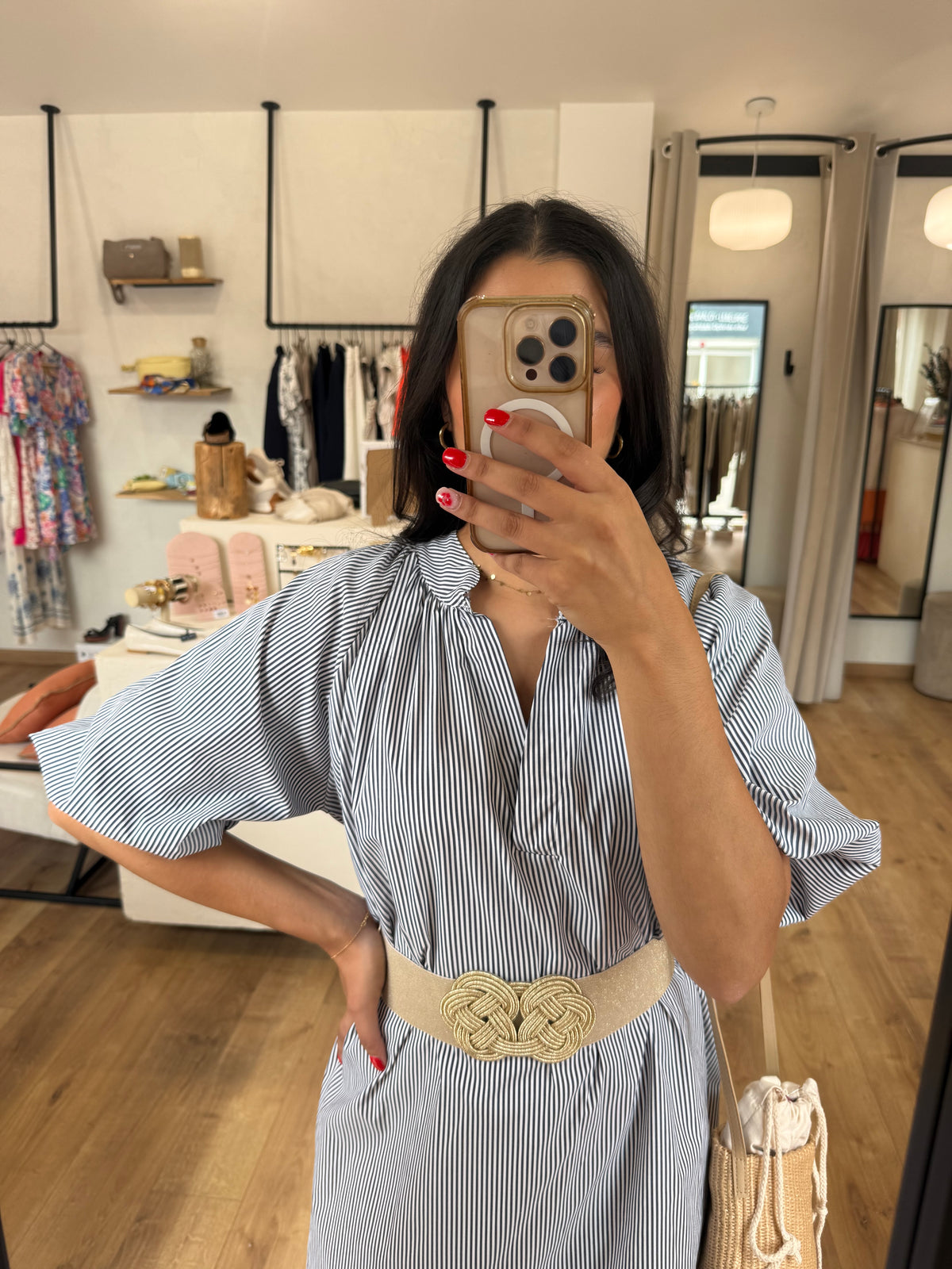 Robe marine - rayure