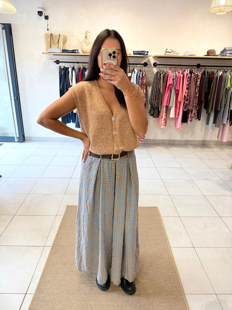 Pantalon vichy bleu - Naël