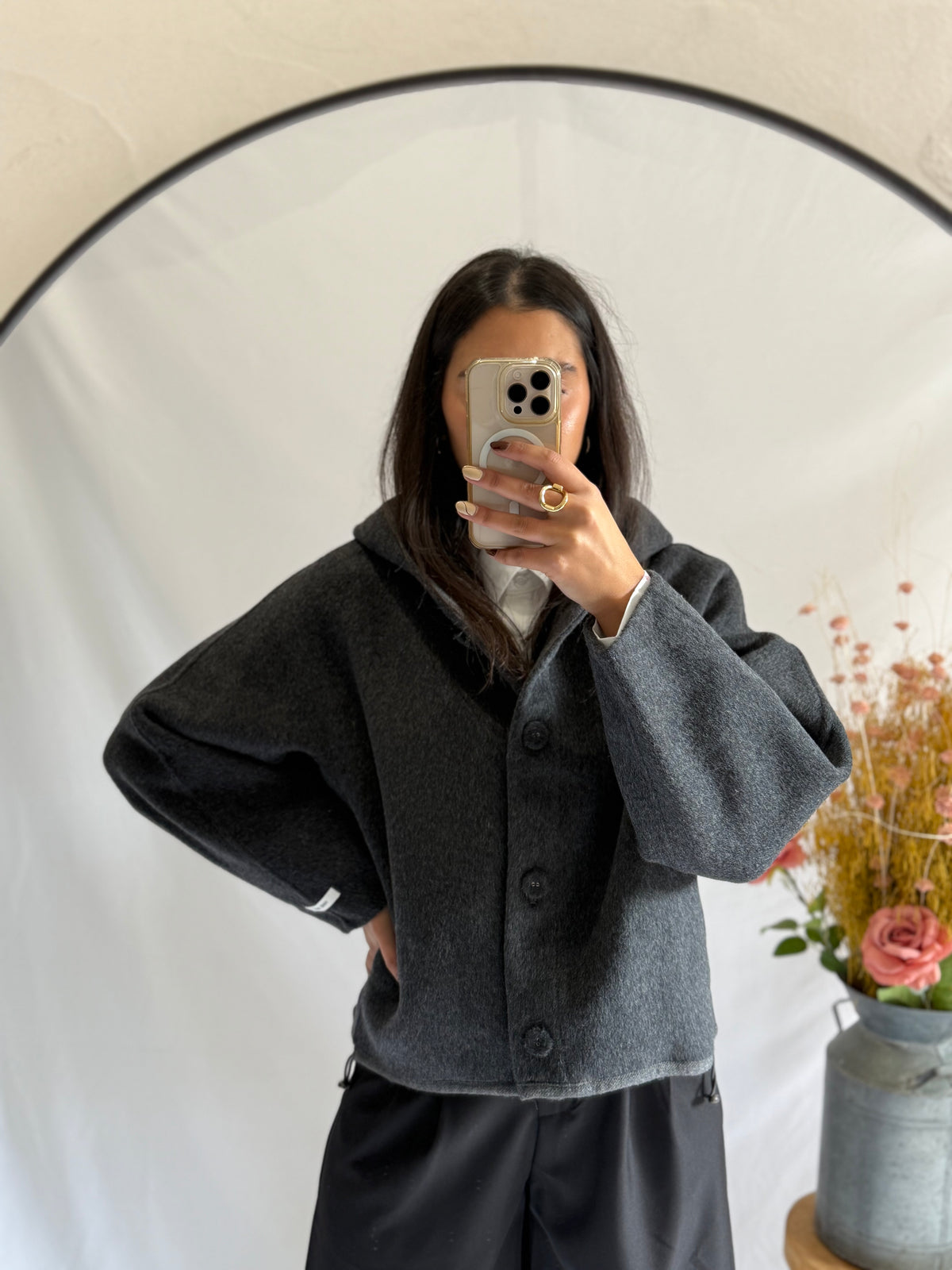 Manteau laine gris - Flora