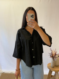 Chemise lin noir - Tom