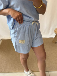 Short éponge bleu - Astrid
