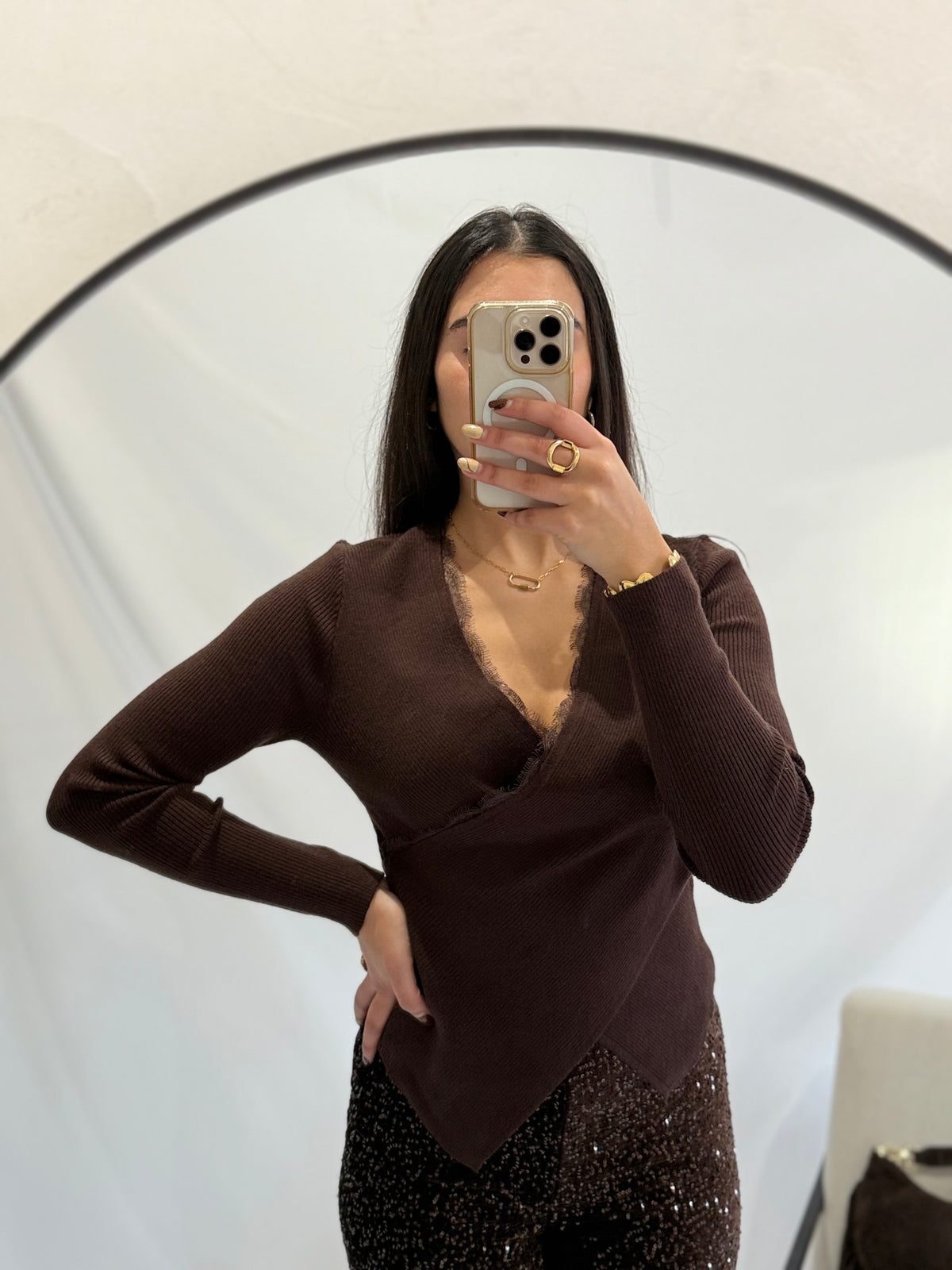 Haut choco dentelle - Oris