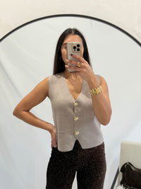 Gilet taupe - Nadia