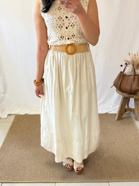 Jupe broderie beige - Minus