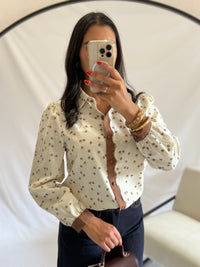 Blouse motifs marron - Inès