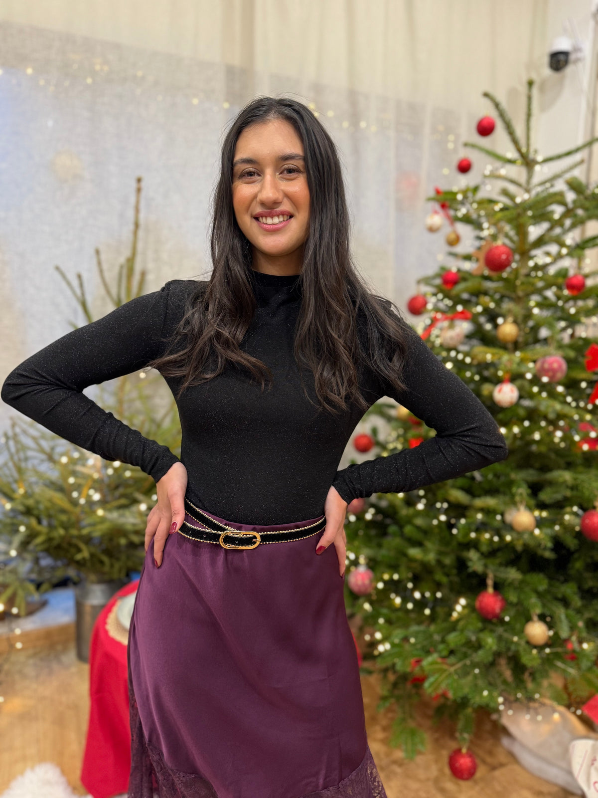 Haut brillant noir - Julie