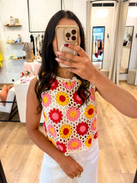 Haut crochet rose - Louise