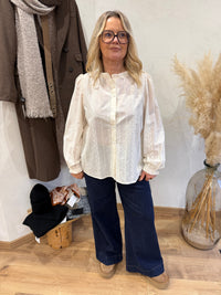 Blouse beige broderie GT - Louise