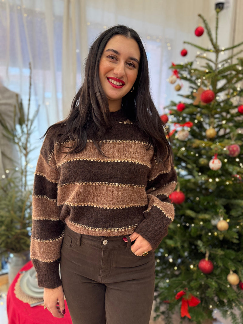 Pull coffee rayure - Arthur